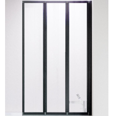Душевая шторка на ванну Veconi PL-73BR 90x150, правая, прозр.Easy Clean\черн.