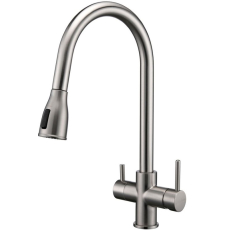 Смеситель для кухни Paulmark Lange La214212-NI(BS) с гибким изливом, под фильтр, никель Смеситель для кухни Paulmark Lange La214212-NI(BS) с гибким изливом, под фильтр, никель