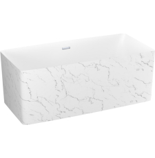 Акриловая ванна Wellsee Pure BY Wellsee 166x77, отдельностоящая, белый глянц., белый  матов.мрамор/хром