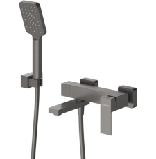 Смеситель для ванны Cezares Slider VD с лейкой, настенный, оружейная сталь