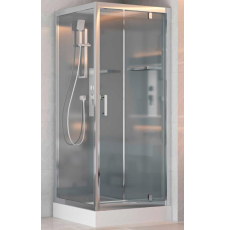 Душевая кабина Adema Кнап 90x90 гидромассажная, прозр.\сер.\хром