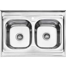 Мойка для кухни Ledeme 80x60 L98060B, 2 чаши, накладная