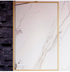 Душевая шторка на ванну Veconi PL-85 90x150, прозр.\золото браш.