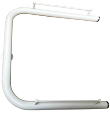 Полотенцесушитель Ростела П-образный 50x60 водяной, с полками, ДУ-25, боковое 1", кор. рез., оцинкованная сталь, белый Ral 9016