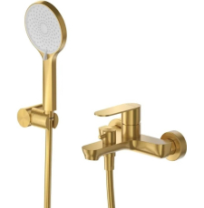 Смеситель для ванны Cezares Stylus VD с лейкой, настенный, браш.золото