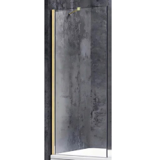 Душевая шторка на ванну Veconi PL84G 50x150, прозр.Easy Clean\браш. золото