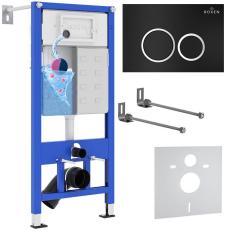 Инсталляция для унитаза Roxen StounFix Dual Fresh 811558 с кнопкой Santi, черный
