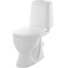 Унитаз Sanita Идеал комфорт напольный, с крышкой ДП микролифт, 2 режима, косой выпуск