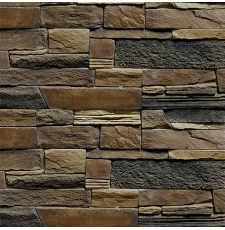 Фасадная плитка-камень Royal Legend Кармиель 33.7x9.5, коричнево-черно-бежевый