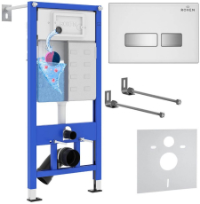 Инсталляция для унитаза Roxen StounFix Dual Fresh 871161 с кнопкой Glass, белый/хром