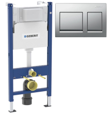 Инсталляция для унитаза Geberit Duofix Alpha 112 458.233.00.2A35Ch, с кнопкой Alpha35, хром глянцевый