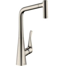 Смеситель для кухни Hansgrohe Metris M71 320 14820800 с выдвижной лейкой 2jet, сталь