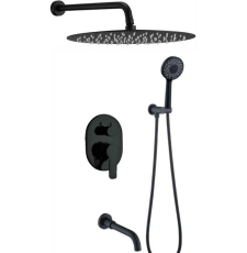 Встроенная душевая система Berges Ventas 3R Black 073008 со смесителем, черный матовый