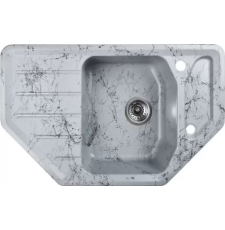 Мойка для кухни Wisent WE08-16 78x48.5, врезная, угловая, мрамор серо-черный