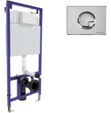 Инсталляция для унитаза Berges Novum 525 040223 с кнопкой R3, хром глянец