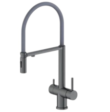 Смеситель для кухни Vivi Felice 1314 Gg Gun Metal grigio, с фильтром для питьевой воды, вороненная сталь/серый