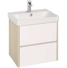 Тумба с умывальником Акватон Сканди 55 Адриана, Белый/Дуб Верона