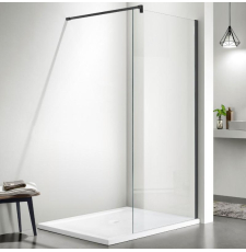 Душевая стенка-перегородка Adema Реген Walk-In 120x195 блэк, прозр. easy clean\черный