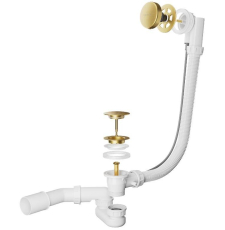 Сифон для ванны Roxen R70A-G полуавтомат, брашированное золото