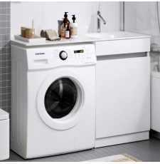 Тумба под стиральную машину Aqwella Forma 115 для умывальника, с корзиной, правая