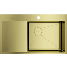 Мойка для кухни Omoikiri Akisame 86-R Side-LG 86x51 4997046, врезная, правая, светлое золото Мойка для кухни Omoikiri Akisame 86-R Side-LG 86x51 4997046, врезная, правая, светлое золото