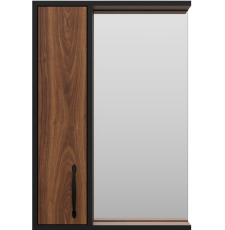 Зеркало-шкаф Misty Кедр 50x72 левый, орех/черный