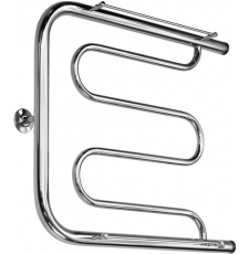 Полотенцесушитель Ростела Фокстрот 60x50 водяной, с полкой, ДУ-32, боковое 1 1\4", хром