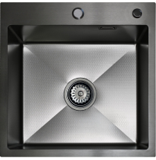 Мойка для кухни Blantek LS-5050HN Honeycomb Nano black 50x50, врезная, ворон. сталь