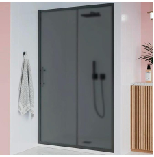 Душевая дверь Veconi Evo 100 B 150x195 тон. мат. Easy Clean\черн.