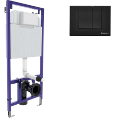 Инсталляция для унитаза Berges Novum 525 040245 с кнопкой S5, черный Soft Touch