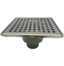 Трап для душа Valfex 15x15 VF.012.050K.150.01, вертикальный, выпуск 50 мм, комбинированный, с окантовкой, хром