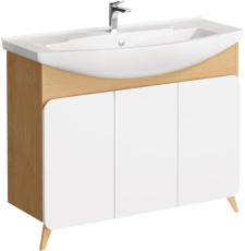 Тумба для умывальника Aqwella Basic 105 Элеганс напольная, 3 дв., дуб золотой