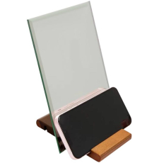 Зеркало для макияжа Алмаз-Люкс ДЗ-17 14x21 косметическое, настольное, с подставкой для смартфона, сено