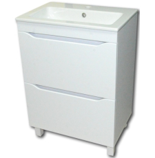 Тумба с умывальником Бел-Гаммари Гамма Р24оФ8/2-У60 Практико-44060 напольная, 2 ящ., белый