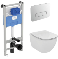 Унитаз с инсталляцией Ideal Standard Tesi Aquablade Oleas M3 хром, подвесной с крышкой Унитаз с инсталляцией Ideal Standard Tesi Aquablade Oleas M3 хром, подвесной с крышкой
