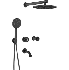 Встроенная душевая система Laveo Muro BAU_711P со смесителем, черный