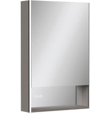 Зеркало-шкаф Equil Ferro LED 60x90, правый, сенсор, часы, датчик, серый