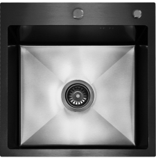 Мойка для кухни Blantek FS-5050B Nano black ECO 50x50, врезная, ворон. сталь