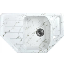 Мойка для кухни Wisent WE08-13 78x48.5, врезная, угловая, мрамор бело-золотой