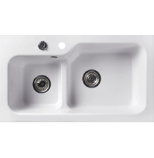 Мойка для кухни Belux SG-REC-DUO 8045 80x45, врезная, правая, белый кварц