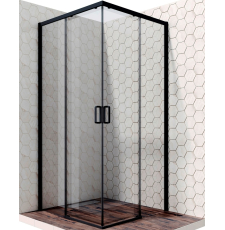 Душевой уголок Ambassador Queen Black 100x100, квадр., прозр.\черн.