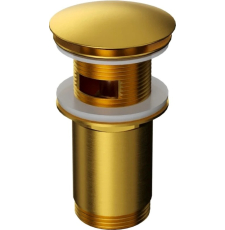 Донный клапан Whitecross A706GLB с переливом, клик-клак, брашированное золото