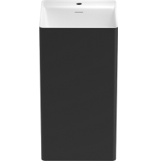 Раковина Wellsee Pure 40 напольная, с отв., глянц.белый/матов.черный