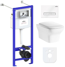 Комплект унитаз с инсталляцией Lavinia Boho Bristol Rimless Relfix 77050201, подвесной с крышкой, белый