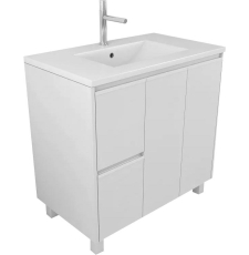 Тумба для умывальника Emmy Вега 90 напольная, 2 ящ., 2 дв., белый, 310163