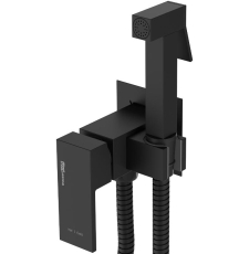 Смеситель с гигиеническим душем Wasser Kraft Abens A71638 встраиваемый, черный Soft-touch