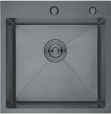 Мойка для кухни Gerhans 45x50 K34550B, врезная, PVD графит