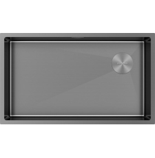 Мойка для кухни Paulmark Next-Skew 74 74x44 PM887444-GM, под столешницу, вороненая сталь