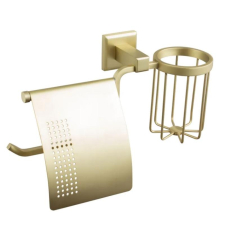 Держатель для туалетной бумаги Vivi Felice FL1007-S ORO OPACO с крышкой и держателем для освежителя, матовое золото