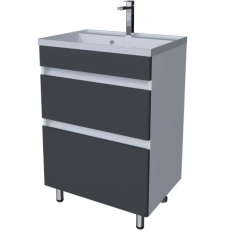 Тумба для умывальника Axus Ромеро 60 Слим напольная, 2 ящ., графит матовый, GS-GS-00011718